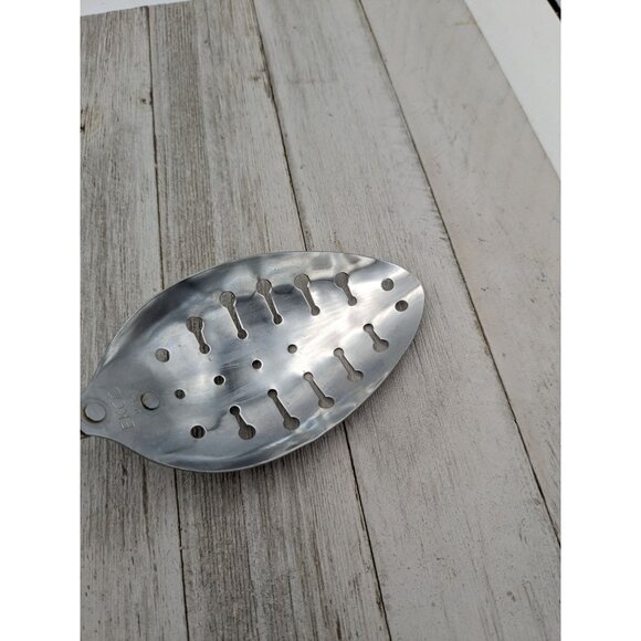 Vintage Ekco #1 Slotted Serving Spoon  Black Handle 12" - Picture 8 of 8